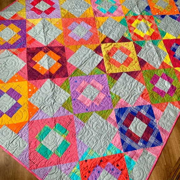 Handmade Colorful Quilt Alison Glass Fabric - Picture 2 of 4